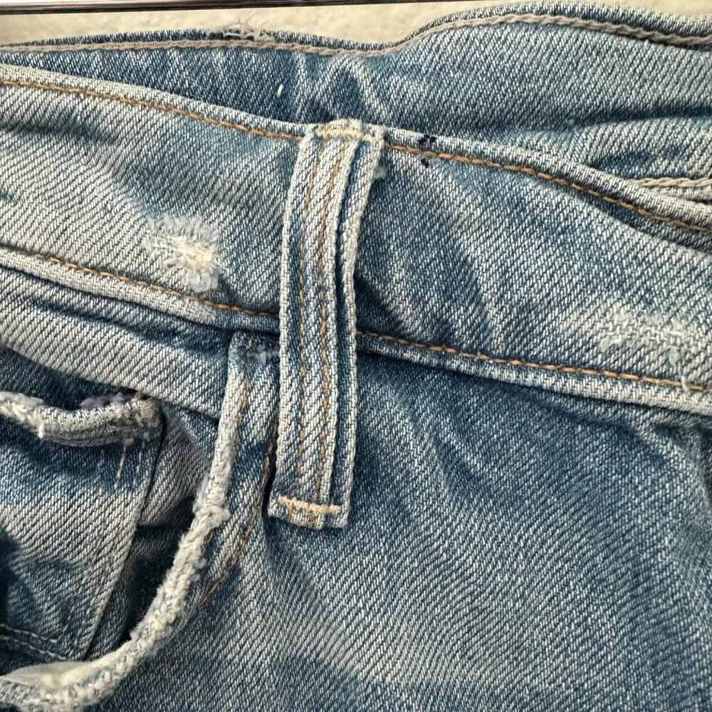 MOTHER The Patchwork Tomcat Ankle Raw Hem New Hobbies Blue 28 - Picture 10 of 16